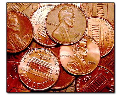 Go away pennies! Come back when you've matured into quarters.